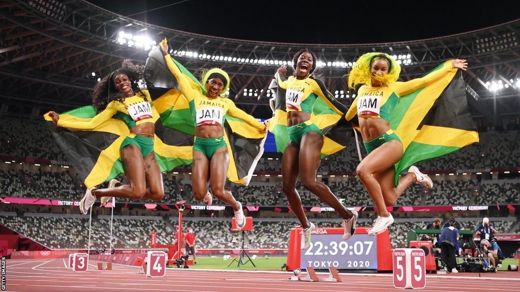 Jamaica celebrate relay victory in Tokyo