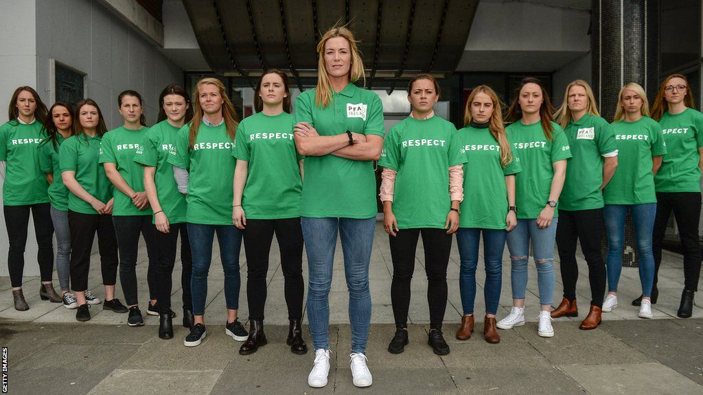 The Republic of Ireland's players took a stand at Liberty Hall in April 2017