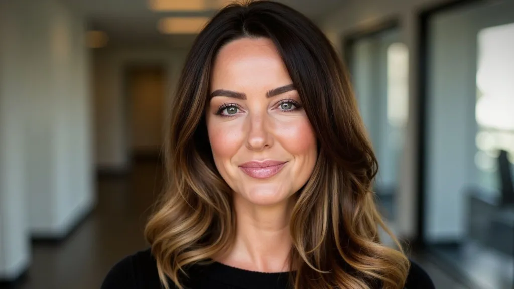 With long hair and a black top, Sarah Skelton smiles while looking into the camera.