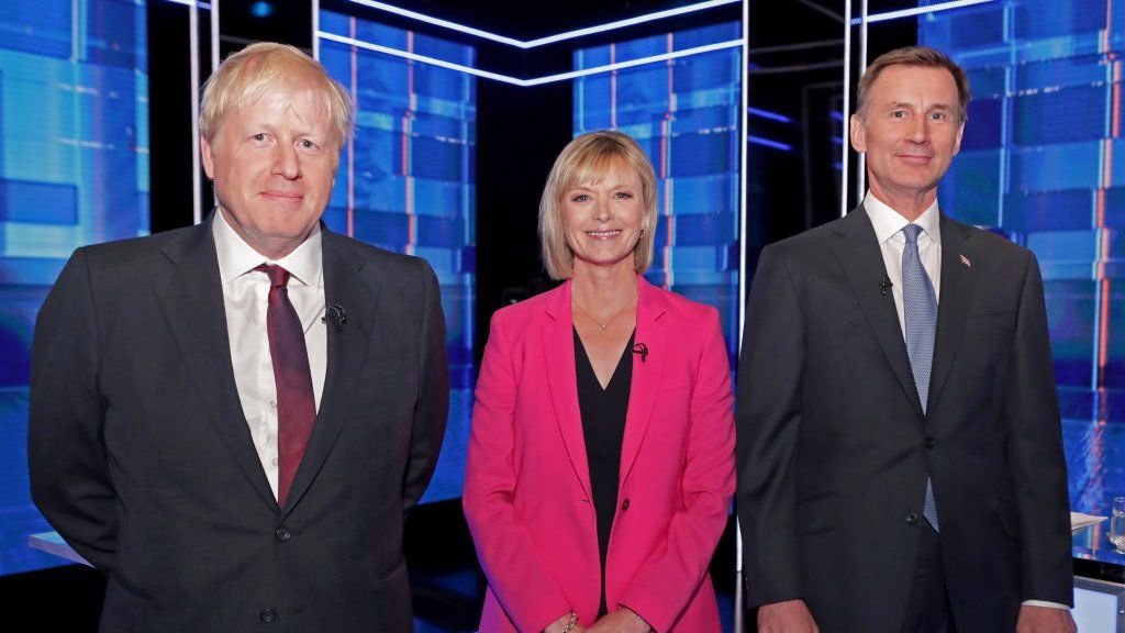 Boris Johnson, Julie Etchingham and Jeremy Hunt