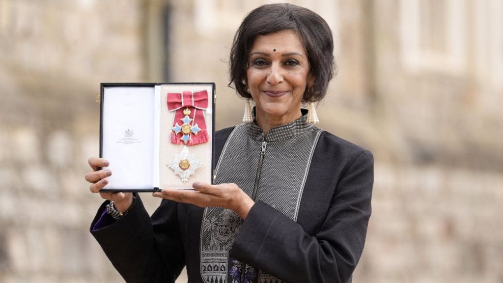 Dame Feroza Syal (Meera Syal), Comedian, Writer and Actor, poses after being made a Dame Commander of the British Empire by King Charles III at Windsor Castle, Windsor, Britain, June 2, 2026