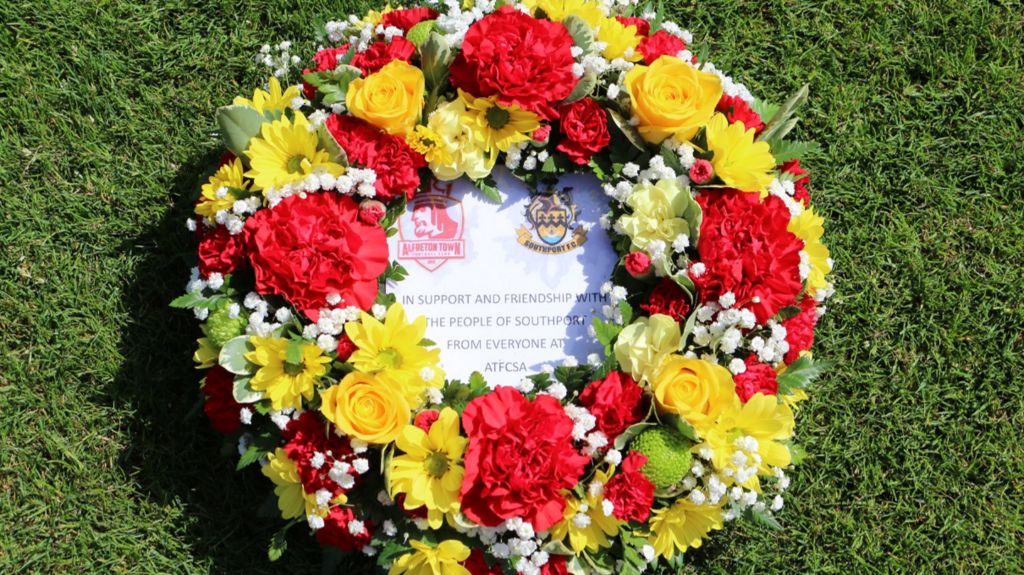 Alfreton Town supporters raised money for a wreath "in support and friendship with the people of Southport" before the two teams met in the National League North at the Big Help Stadium on 10 August