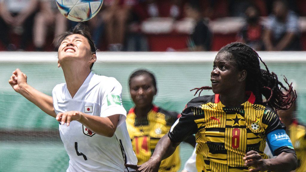 Japan in action against Ghana at the Under-20 Women's World Cup in 2022