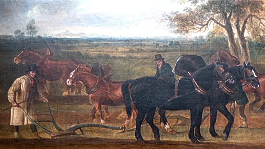 The Gee family working with horses at Weston Park