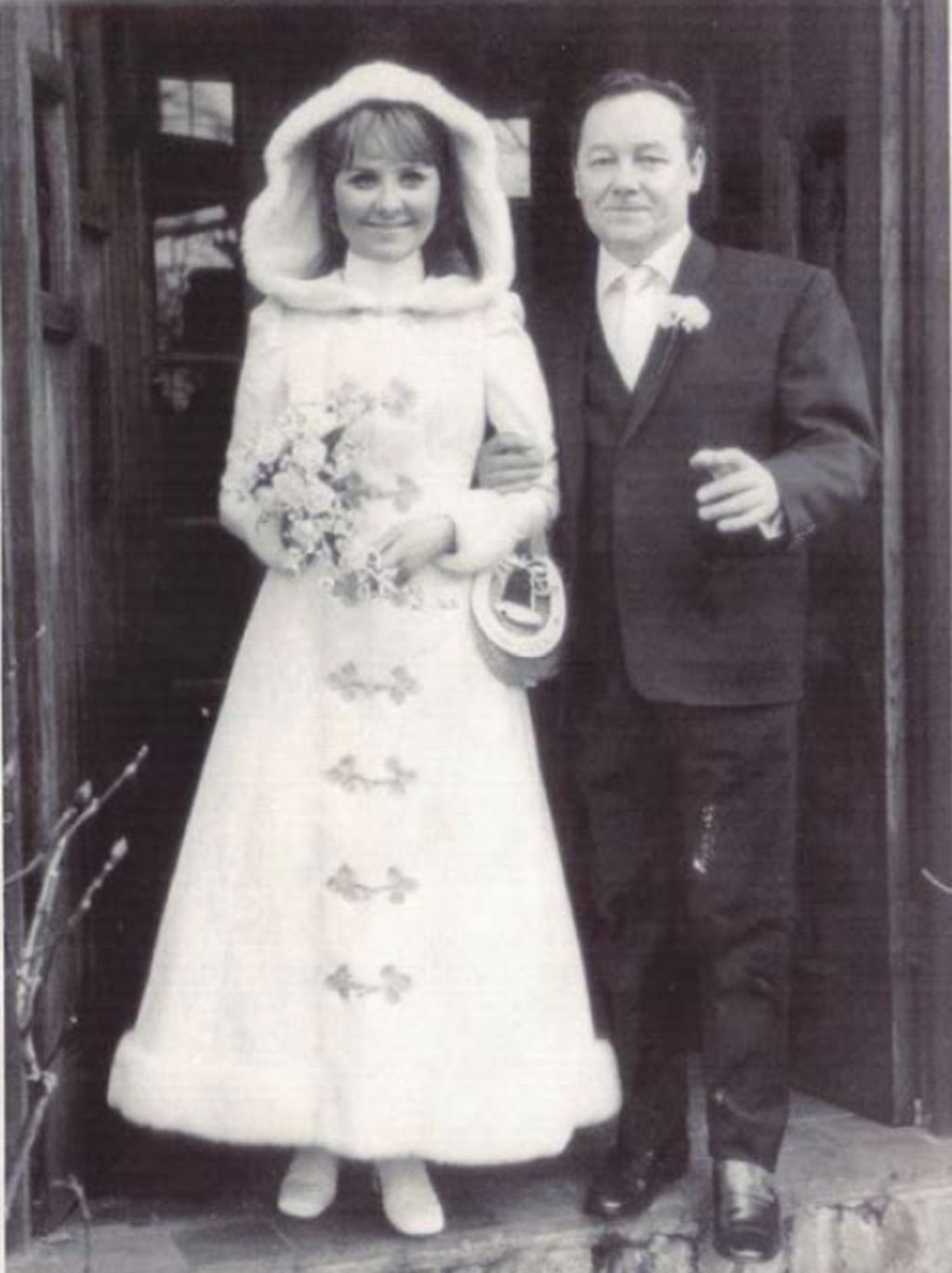 Lulu, pictured with her father Eddie at her wedding to Maurice Gibb in 1969