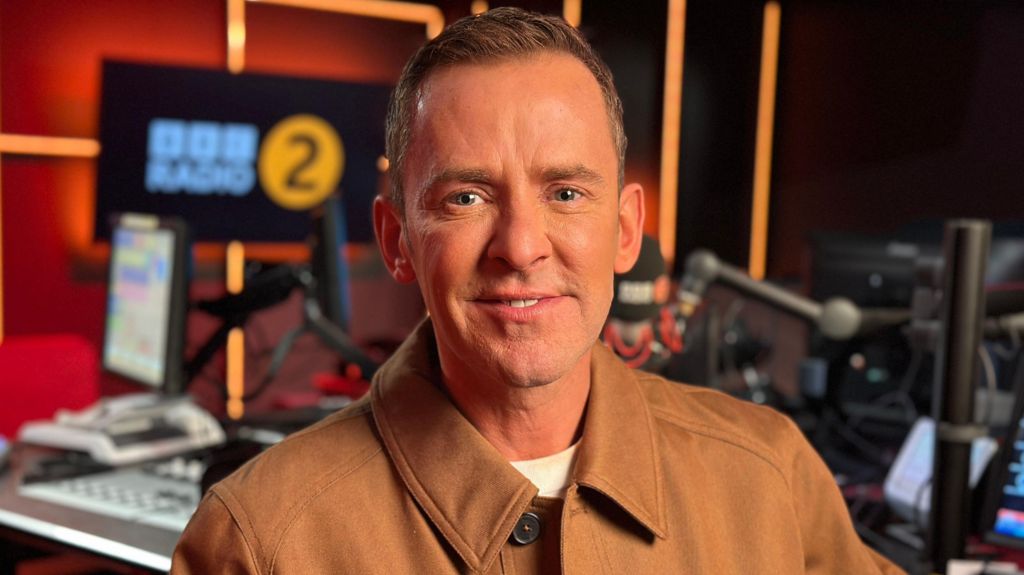 Scott Mills pictured in March 2026 in the Radio 2 studio
