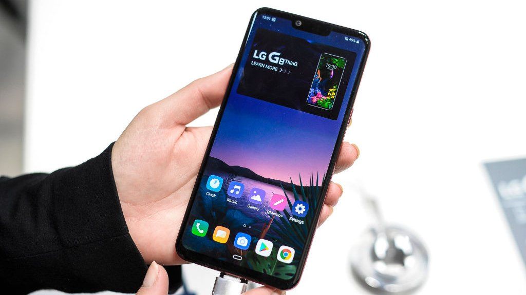 LG logo on smartphone