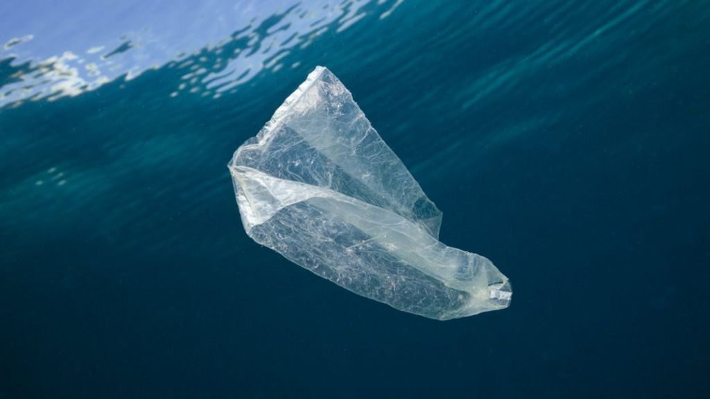 plastic bags in the ocean