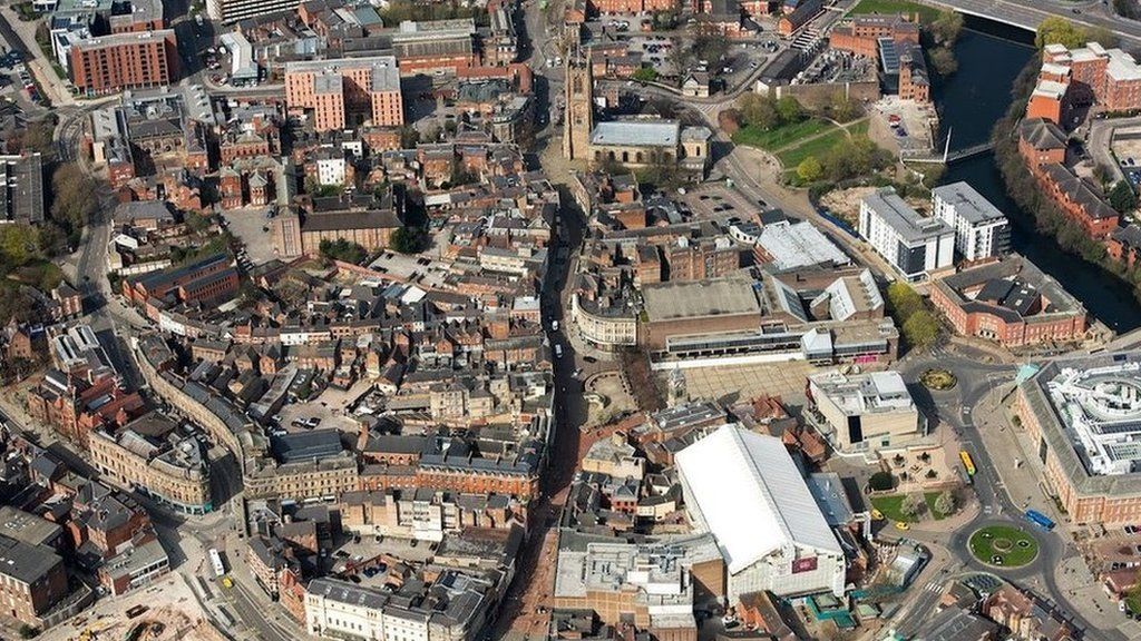 Derby city centre in 2021