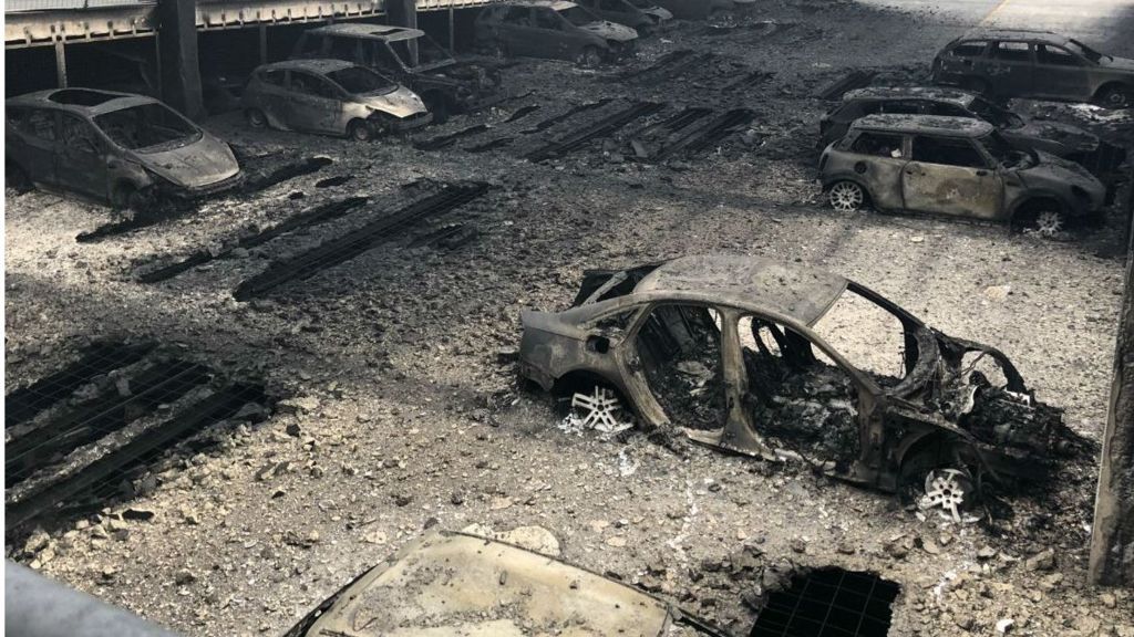 Vehicles destroyed by fire