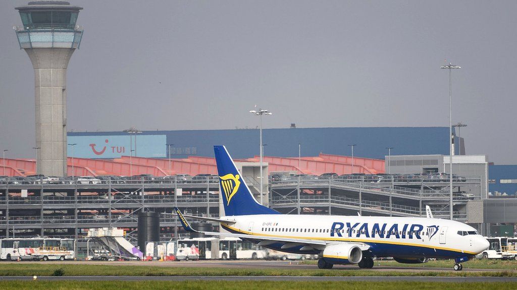 Ryanair plane at Luton Airport