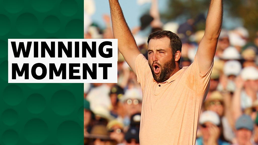 Image for article: The moment Scheffler won the 2024 Masters Image