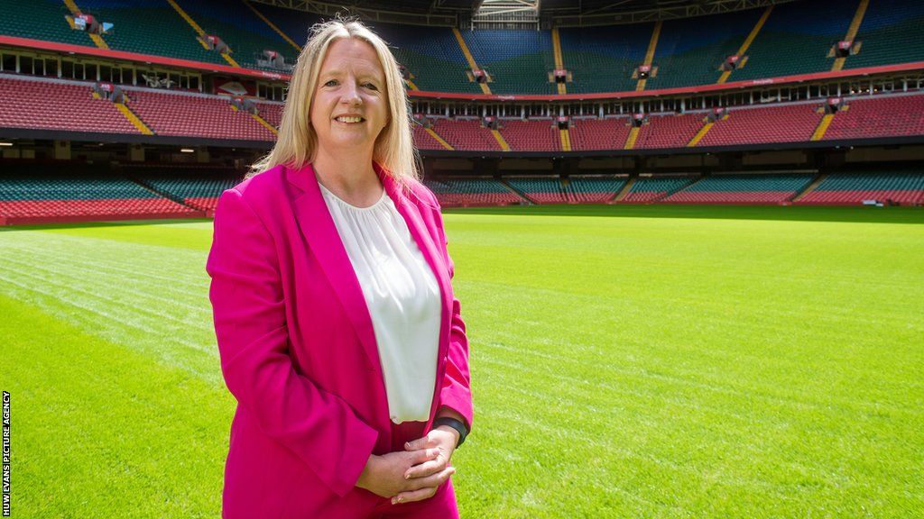 Abi Tierney, pictured at the Principality Stadium, will officially take over as Welsh Rugby Union chief executive in January 2024