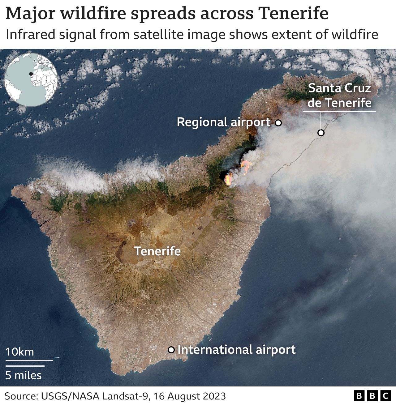 Tenerife wildfires lead to evacuation of villages BBC News