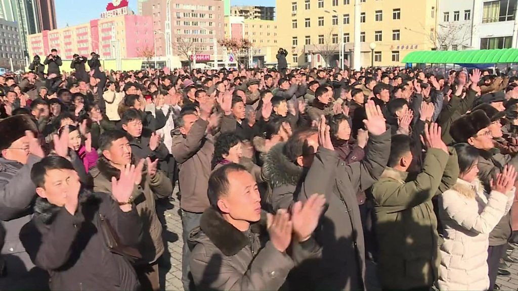 Crowds in Pyongyang