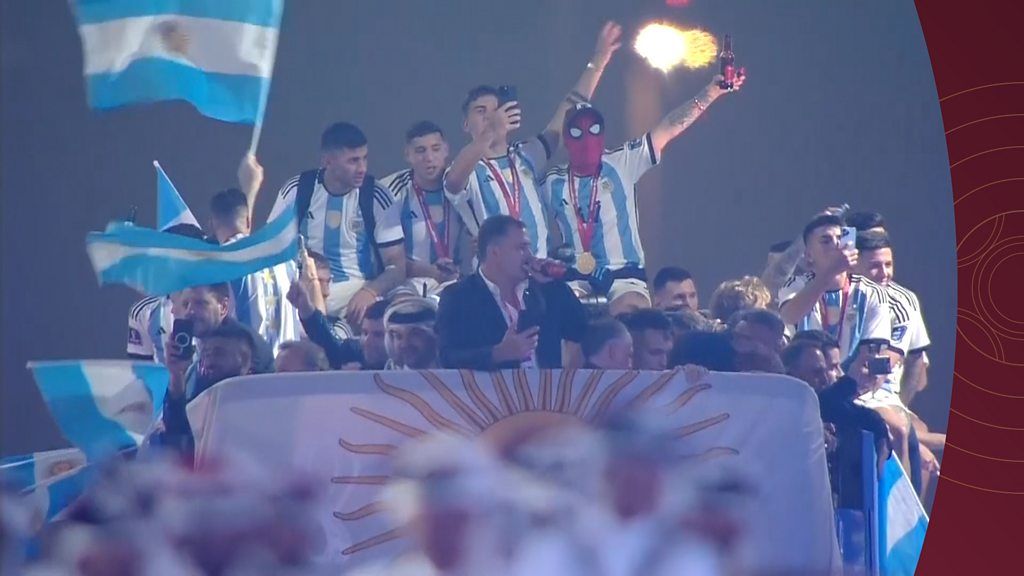 Argentina celebrate in Qatar after World Cup win