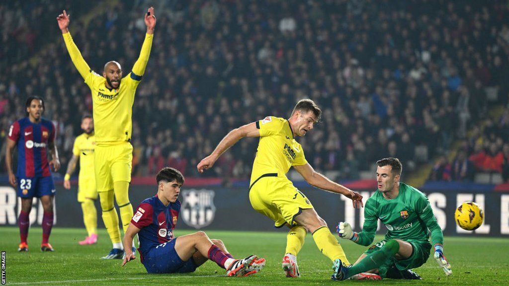 Alexander Sorloth scores Villarreal's fourth goal