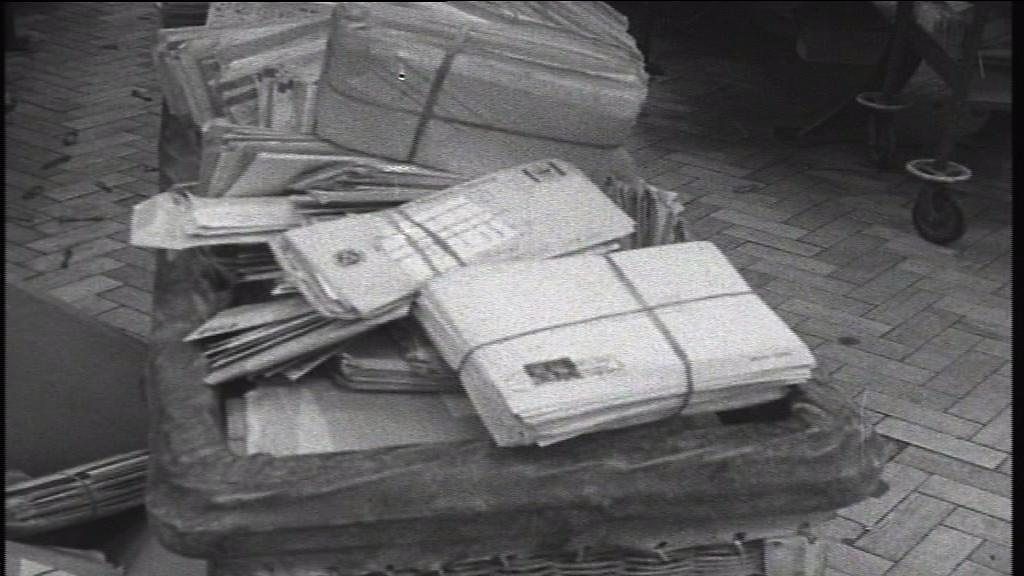 Letters piled up in Cardiff during 1971 postal strike