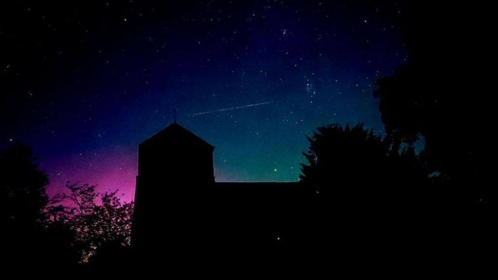 A colourful night sky taken near the South Downs