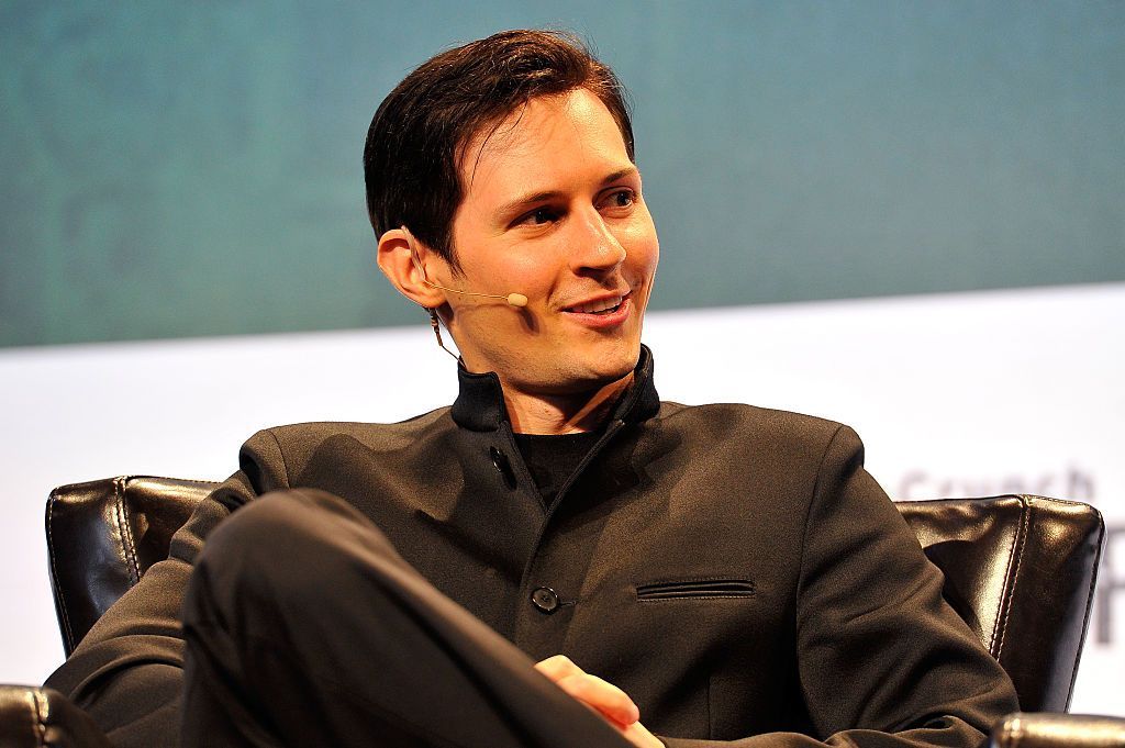 Pavel Durov, the founder of Telegram, speaking at a conference