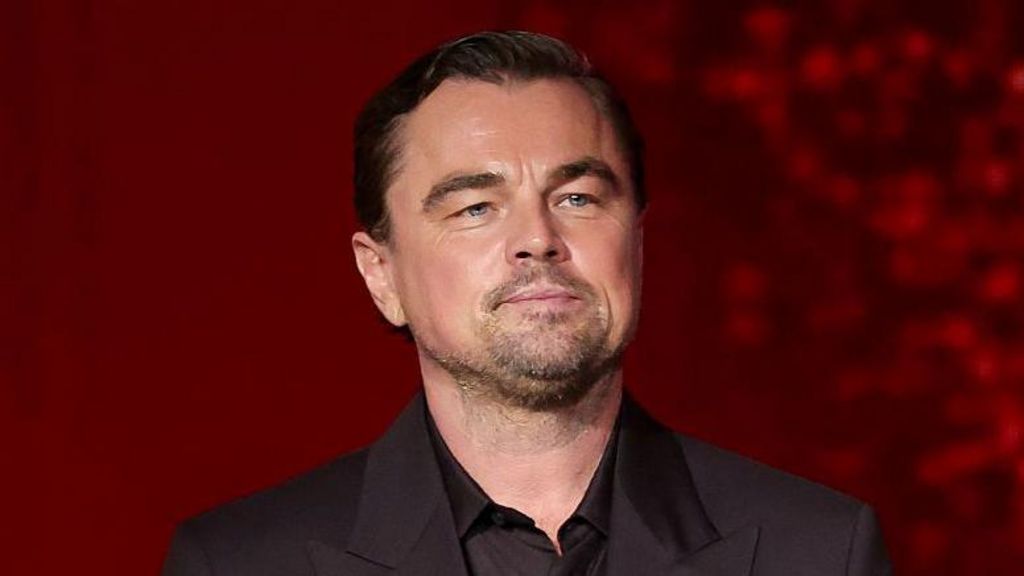 Leonardo DiCaprio in a black suit