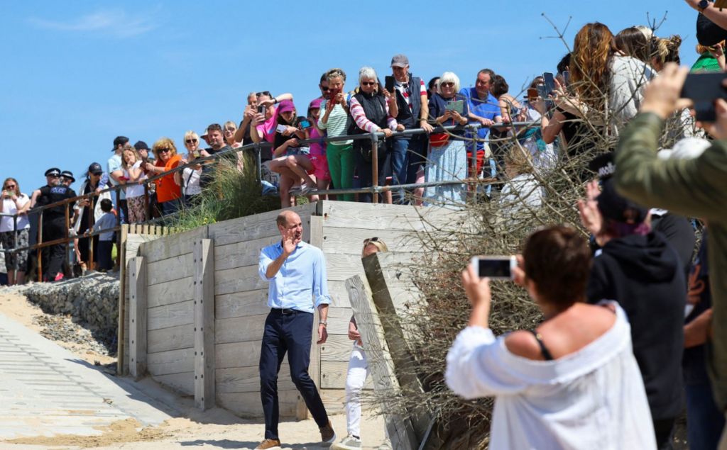 Prince William met local organisations who are working to promote safety in the sea and across the beach area