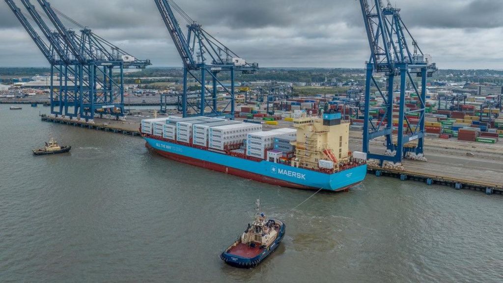The Laura Maersk at the Port of Felixstowe