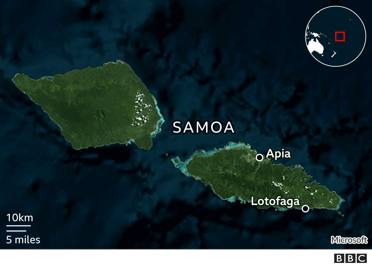 Satellite image of Samoa