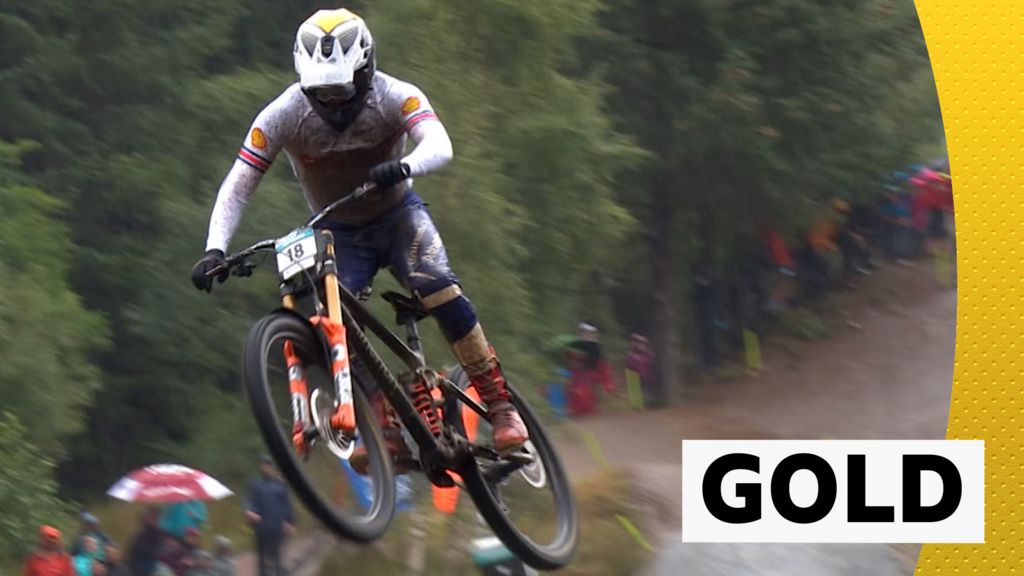 Cycling World Championships 2023: Charlie Hatton wins downhill mountain bike gold for Great Britain