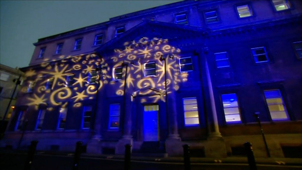 Bath illuminated buildings