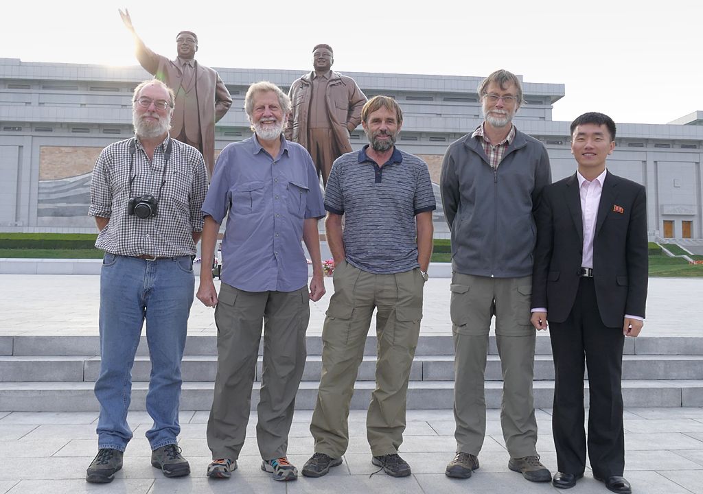 The Pukorokoro Miranda Naturalists' Trust shorebird survey team in Pyongyang, North Korea