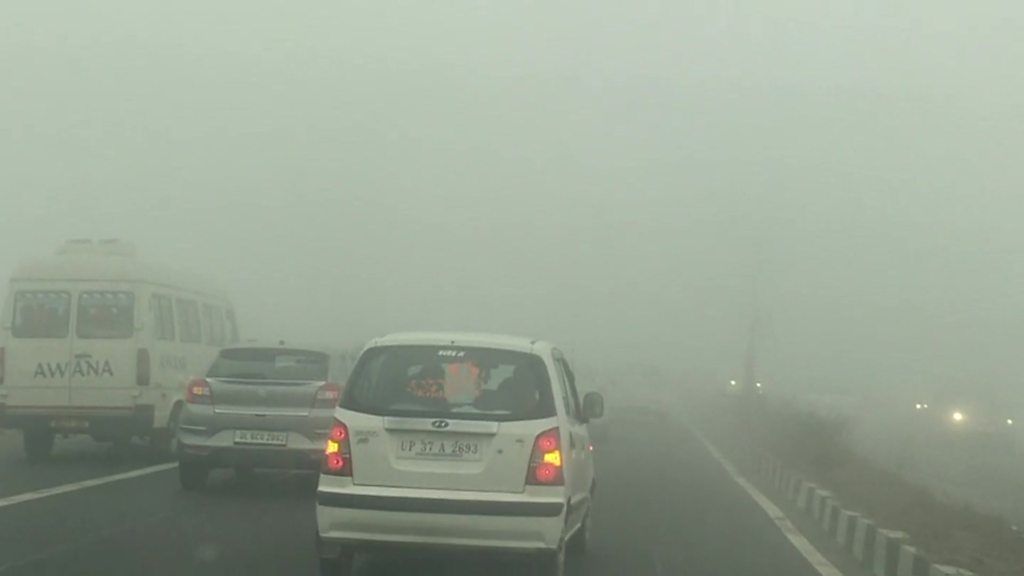 Driving in Delhi smog