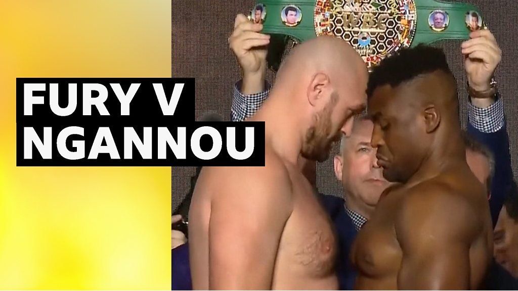 Watch: Fury and Ngannou face off at weigh-in