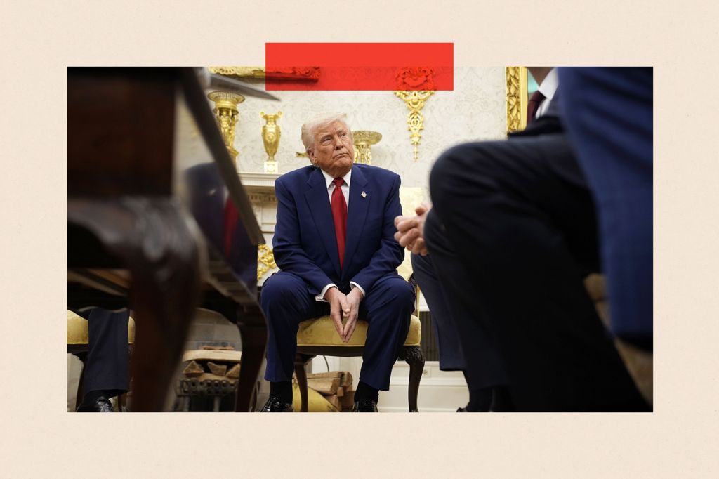US President Donald Trump during his meeting with Israeli Prime Minister Benjamin Netanyahu in the Oval Office of the White House