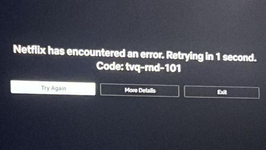 An error message saying 