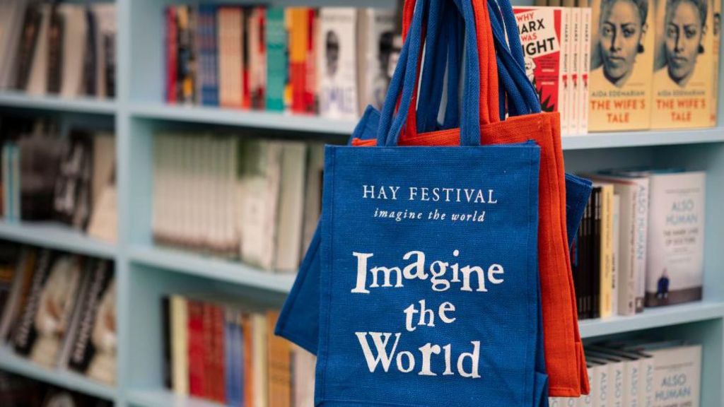 Hay Festival tote bags from the 2018 event