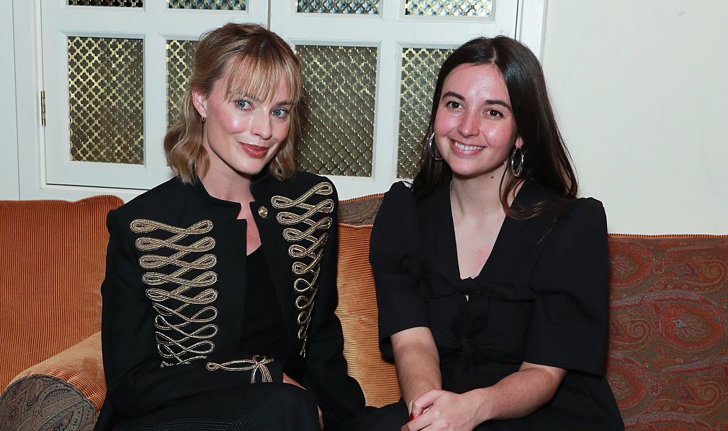 Margot Robbie (L) and Ava Pickett attend the press night after party for "1536" at House of Louie on May 12, 2026 in London, England.