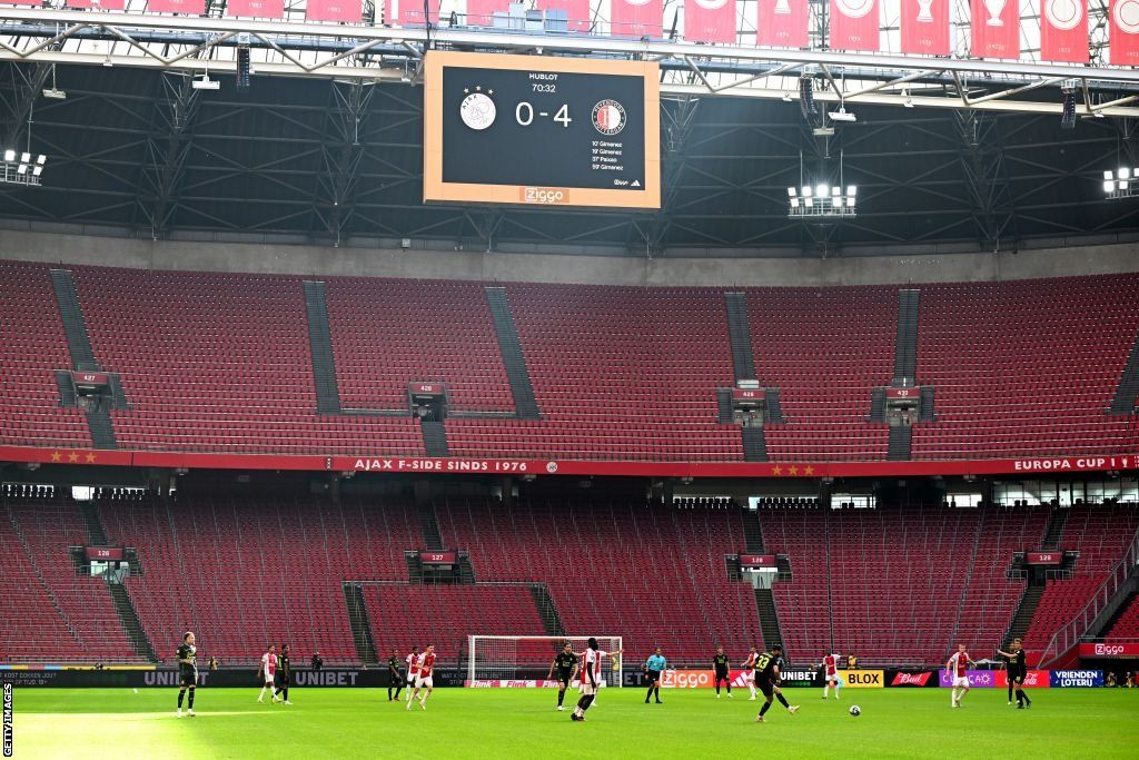 Ajax and Feyenoord play at an empty Johan Cruijff ArenA