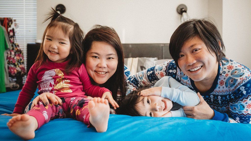 Olivia and Irene Chiong with their two daughters