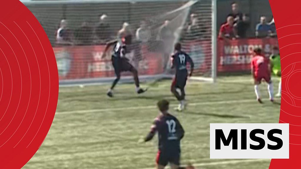 FA Cup qualifying: Chatham Town's Emmanuel Oloyede misses open goal