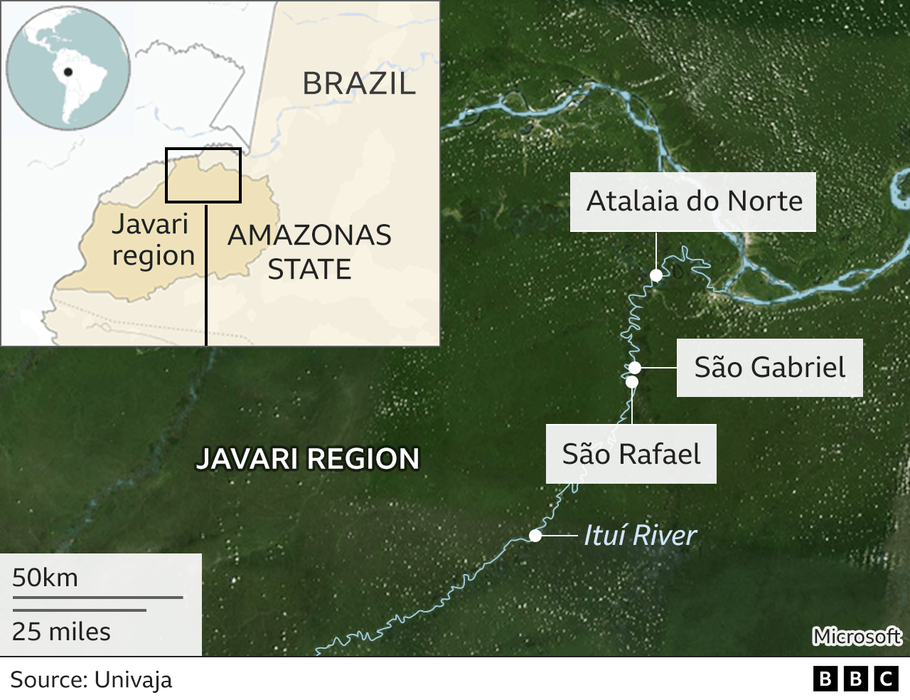 Map of the Javari region