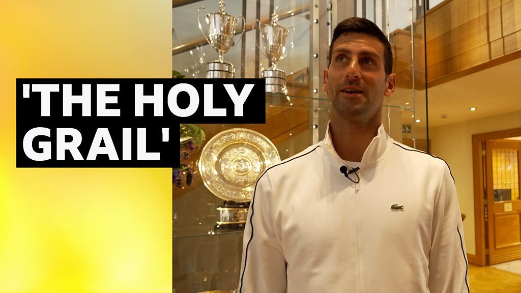 Djokovic showcases the Wimbledon trophy cabinet