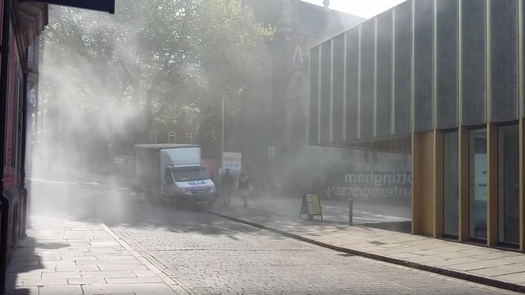 Steamy artwork prompts fire panic at Nottingham Contemporary - BBC News