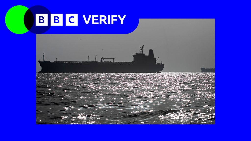 An image of a tanker with the BBC Verify branding