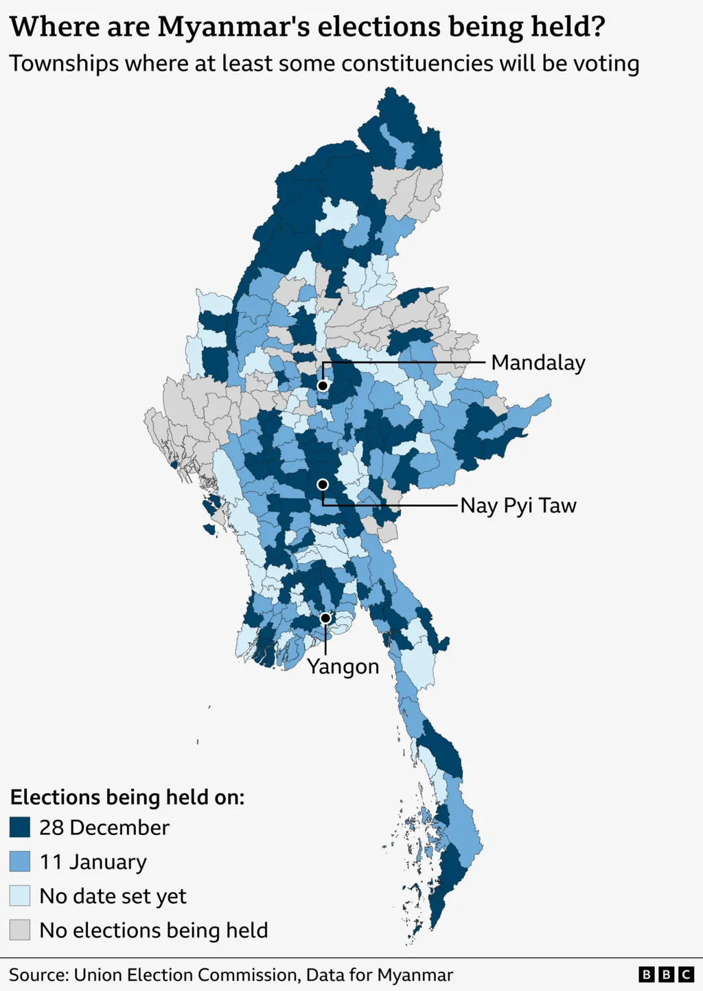 Myanmar election map