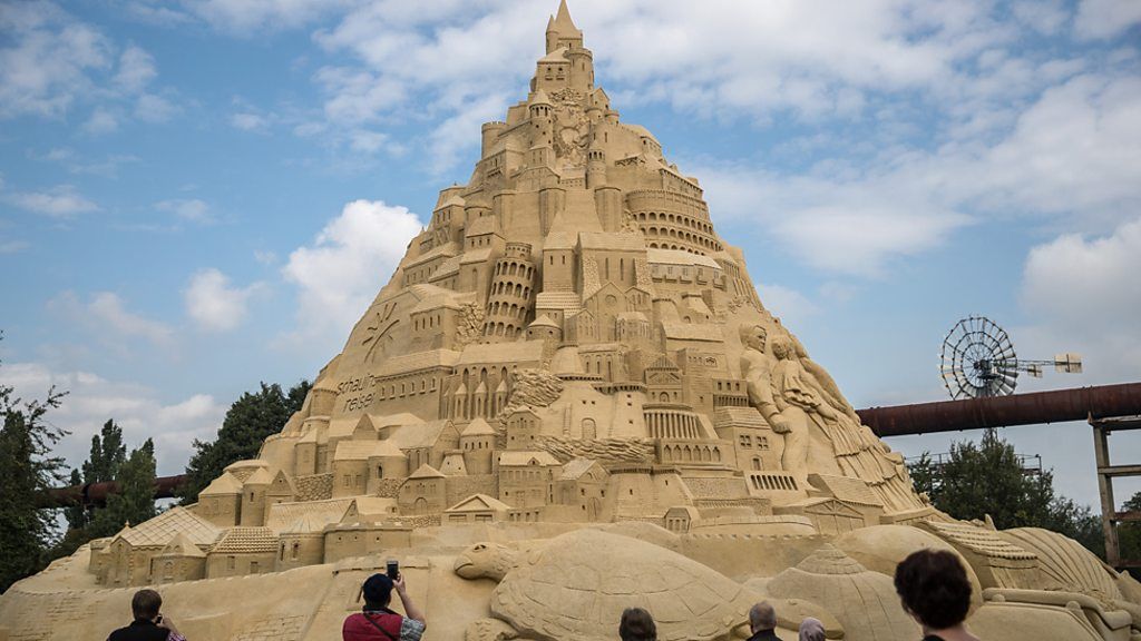 Worldrecord sandcastle built in Germany BBC News