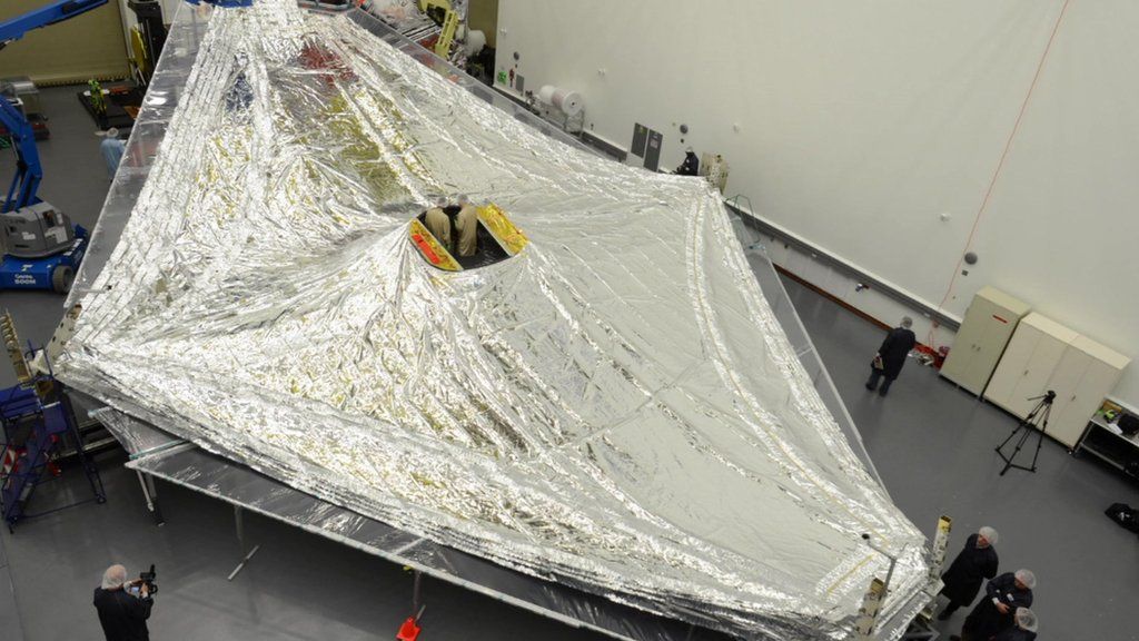 A section of the James Webb Space Telescope