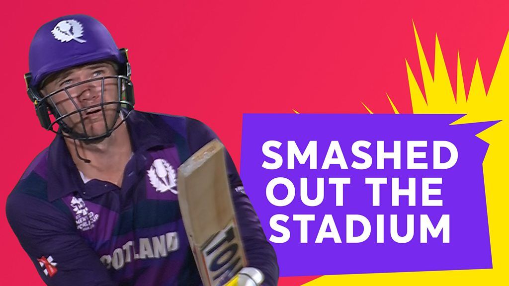 T20 World Cup: Richie Berrington thumps six out of stadium for Scotland against Oman.