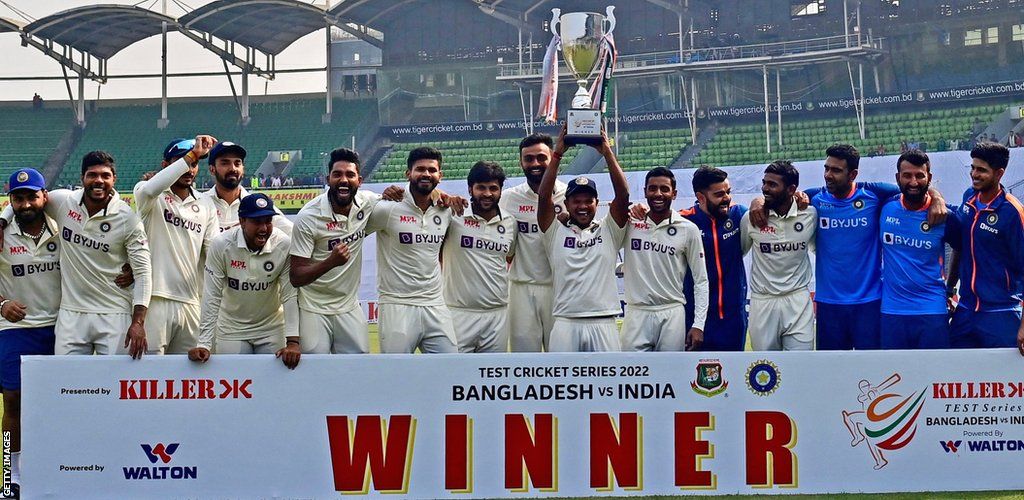 India with the Test series trophy