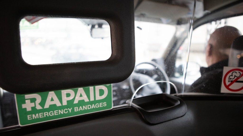 One of the taxis in Exeter with a Rapaid sticker